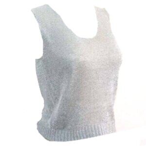 Women's SPANNER Sparkly Silver Knit Tank Top